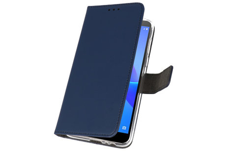 BAOHU Booktype Telefoonhoesjes - Bookcase Hoesje - Wallet Case -  Geschikt voor Huawei Y5 Lite 2018 - Navy