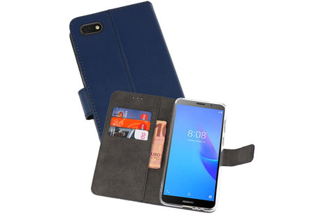 BAOHU Booktype Telefoonhoesjes - Bookcase Hoesje - Wallet Case -  Geschikt voor Huawei Y5 Lite 2018 - Navy