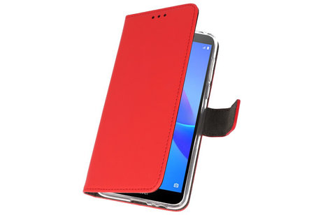 Booktype Telefoonhoesjes - Bookcase Hoesje - Wallet Case -  Geschikt voor Huawei Y5 Lite 2018 - Rood