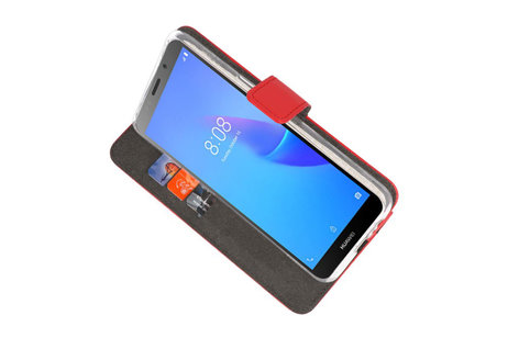 BAOHU Booktype Telefoonhoesjes - Bookcase Hoesje - Wallet Case -  Geschikt voor Huawei Y5 Lite 2018 - Rood