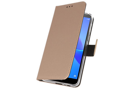 BAOHU Booktype Telefoonhoesjes - Bookcase Hoesje - Wallet Case -  Geschikt voor Huawei Y5 Lite 2018 - Goud