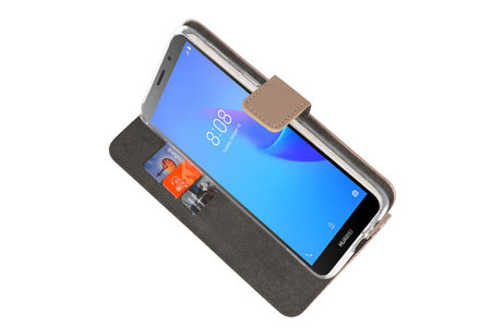 Booktype Telefoonhoesjes - Bookcase Hoesje - Wallet Case -  Geschikt voor Huawei Y5 Lite 2018 - Goud