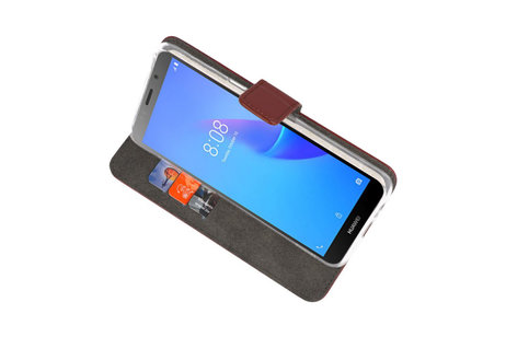 BAOHU Booktype Telefoonhoesjes - Bookcase Hoesje - Wallet Case -  Geschikt voor Huawei Y5 Lite 2018 - Bruin