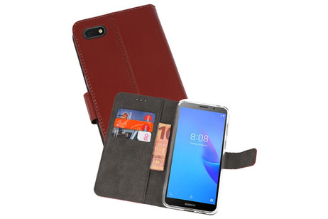 BAOHU Booktype Telefoonhoesjes - Bookcase Hoesje - Wallet Case -  Geschikt voor Huawei Y5 Lite 2018 - Bruin