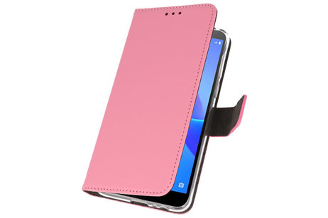 Booktype Telefoonhoesjes - Bookcase Hoesje - Wallet Case -  Geschikt voor Huawei Y5 Lite 2018 - Roze