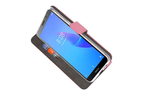 BAOHU Booktype Telefoonhoesjes - Bookcase Hoesje - Wallet Case -  Geschikt voor Huawei Y5 Lite 2018 - Roze