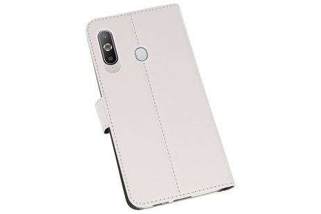 Booktype Telefoonhoesjes - Bookcase Hoesje - Wallet Case -  Geschikt voor Samsung Galaxy A8s - Wit