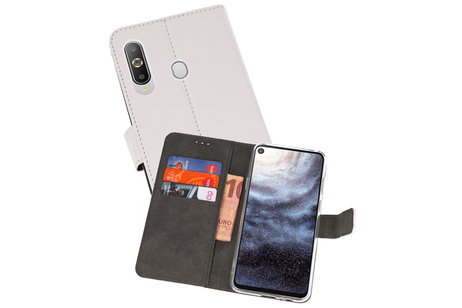 Booktype Telefoonhoesjes - Bookcase Hoesje - Wallet Case -  Geschikt voor Samsung Galaxy A8s - Wit
