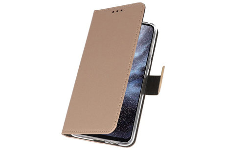 Booktype Telefoonhoesjes - Bookcase Hoesje - Wallet Case -  Geschikt voor Samsung Galaxy A8s - Goud