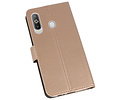 Booktype Telefoonhoesjes - Bookcase Hoesje - Wallet Case -  Geschikt voor Samsung Galaxy A8s - Goud