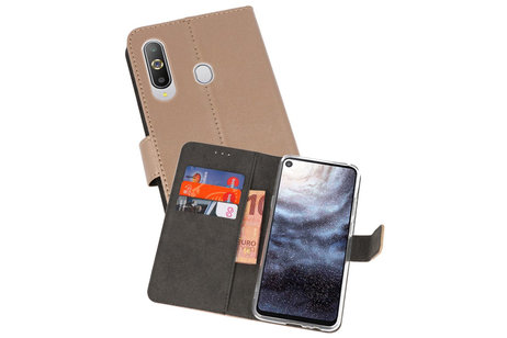 Booktype Telefoonhoesjes - Bookcase Hoesje - Wallet Case -  Geschikt voor Samsung Galaxy A8s - Goud