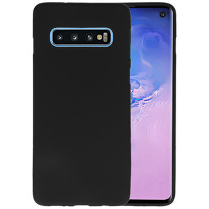 BAOHU Hoesje Geschikt voor de Samsung Galaxy S10 - Backcover Color Telefoonhoesje - Zwart