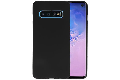 BAOHU Hoesje Geschikt voor de Samsung Galaxy S10 - Backcover Color Telefoonhoesje - Zwart