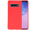 BAOHU Hoesje Geschikt voor de Samsung Galaxy S10 - Backcover Color Telefoonhoesje - Rood
