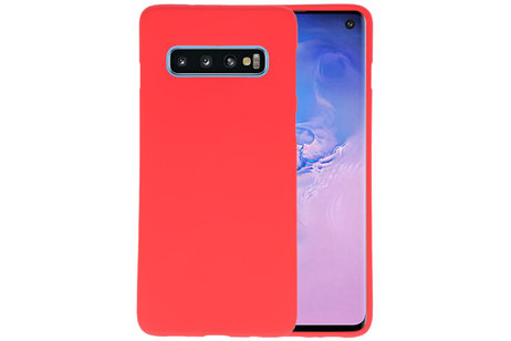 BAOHU Hoesje Geschikt voor de Samsung Galaxy S10 - Backcover Color Telefoonhoesje - Rood