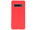 BAOHU Hoesje Geschikt voor de Samsung Galaxy S10 - Backcover Color Telefoonhoesje - Rood