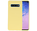 BAOHU Hoesje Geschikt voor de Samsung Galaxy S10 - Backcover Color Telefoonhoesje - Geel