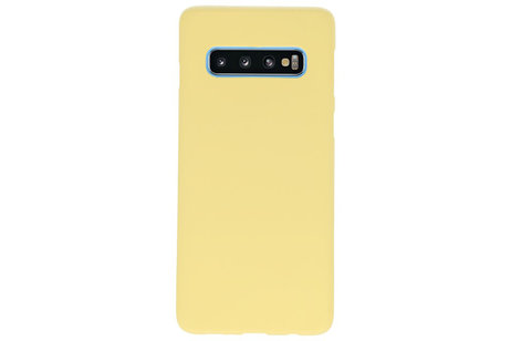 BAOHU Hoesje Geschikt voor de Samsung Galaxy S10 - Backcover Color Telefoonhoesje - Geel