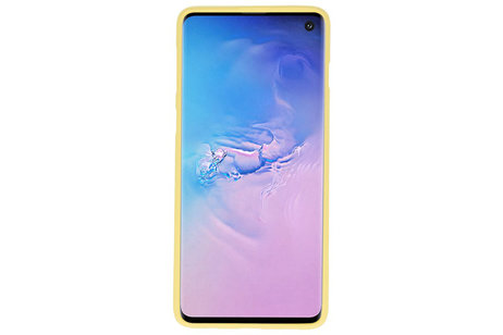BAOHU Hoesje Geschikt voor de Samsung Galaxy S10 - Backcover Color Telefoonhoesje - Geel