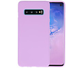 BAOHU Hoesje Geschikt voor de Samsung Galaxy S10 - Backcover Color Telefoonhoesje - Paars