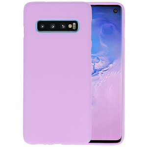 BAOHU Hoesje Geschikt voor de Samsung Galaxy S10 - Backcover Color Telefoonhoesje - Paars