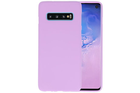 BAOHU Hoesje Geschikt voor de Samsung Galaxy S10 - Backcover Color Telefoonhoesje - Paars