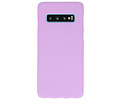 BAOHU Hoesje Geschikt voor de Samsung Galaxy S10 - Backcover Color Telefoonhoesje - Paars
