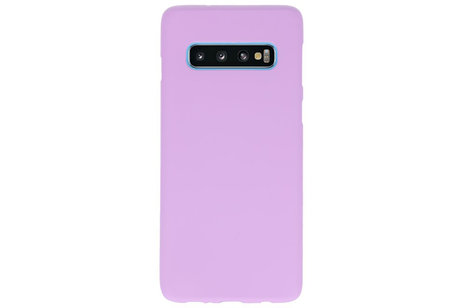 BAOHU Hoesje Geschikt voor de Samsung Galaxy S10 - Backcover Color Telefoonhoesje - Paars