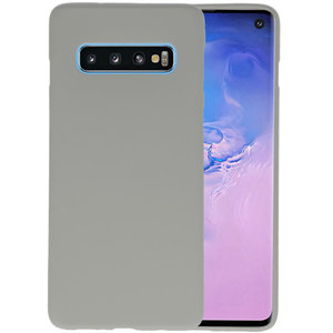 Hoesje Geschikt voor de Samsung Galaxy S10 - Backcover Color Telefoonhoesje - Grijs
