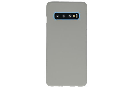 BAOHU Hoesje Geschikt voor de Samsung Galaxy S10 - Backcover Color Telefoonhoesje - Grijs