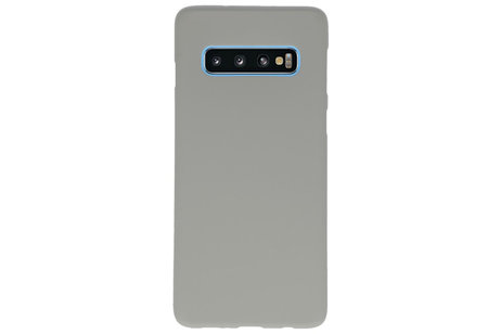 Hoesje Geschikt voor de Samsung Galaxy S10 - Backcover Color Telefoonhoesje - Grijs