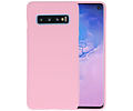 BAOHU Hoesje Geschikt voor de Samsung Galaxy S10 - Backcover Color Telefoonhoesje - Roze