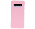 BackCover Hoesje Color Telefoonhoesje voor Samsung Galaxy S10 - Roze