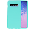 BAOHU Hoesje Geschikt voor de Samsung Galaxy S10 - Backcover Color Telefoonhoesje - Turquoise