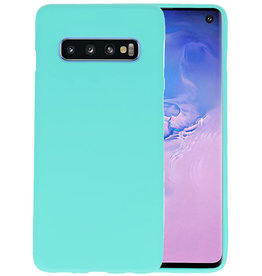 BAOHU BackCover Hoesje Color Telefoonhoesje Samsung Galaxy S10 - Turquoise