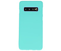 BAOHU Hoesje Geschikt voor de Samsung Galaxy S10 - Backcover Color Telefoonhoesje - Turquoise