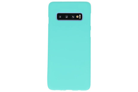 BAOHU Hoesje Geschikt voor de Samsung Galaxy S10 - Backcover Color Telefoonhoesje - Turquoise