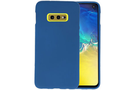 BAOHU Hoesje Geschikt voor de Samsung Galaxy S10e - Backcover Color Telefoonhoesje - Navy