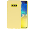 BAOHU Hoesje Geschikt voor de Samsung Galaxy S10e - Backcover Color Telefoonhoesje - Geel