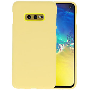 BAOHU Hoesje Geschikt voor de Samsung Galaxy S10e - Backcover Color Telefoonhoesje - Geel