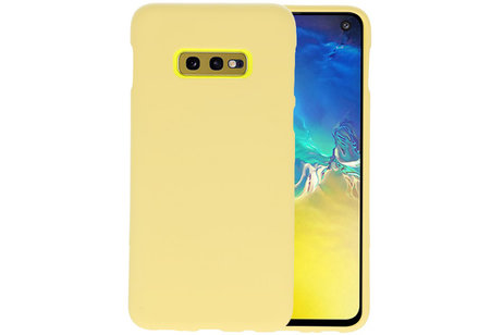 BAOHU Hoesje Geschikt voor de Samsung Galaxy S10e - Backcover Color Telefoonhoesje - Geel