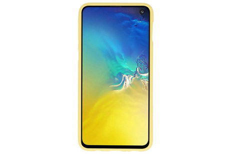 BAOHU Hoesje Geschikt voor de Samsung Galaxy S10e - Backcover Color Telefoonhoesje - Geel