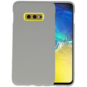 BAOHU Hoesje Geschikt voor de Samsung Galaxy S10e - Backcover Color Telefoonhoesje - Grijs