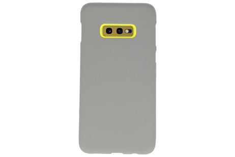 BAOHU Hoesje Geschikt voor de Samsung Galaxy S10e - Backcover Color Telefoonhoesje - Grijs