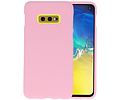 BAOHU Hoesje Geschikt voor de Samsung Galaxy S10e - Backcover Color Telefoonhoesje - Roze