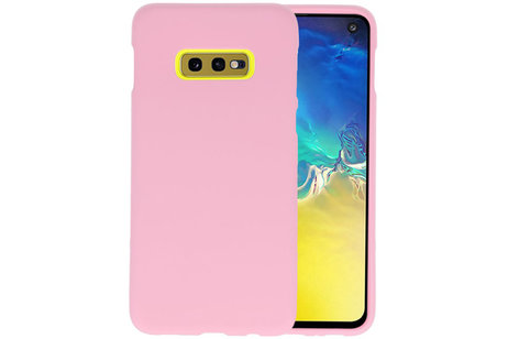 BAOHU Hoesje Geschikt voor de Samsung Galaxy S10e - Backcover Color Telefoonhoesje - Roze