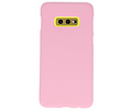 BAOHU Hoesje Geschikt voor de Samsung Galaxy S10e - Backcover Color Telefoonhoesje - Roze