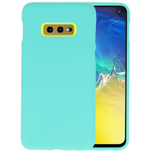 BAOHU Hoesje Geschikt voor de Samsung Galaxy S10e - Backcover Color Telefoonhoesje - Turquoise