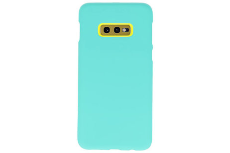 BAOHU Hoesje Geschikt voor de Samsung Galaxy S10e - Backcover Color Telefoonhoesje - Turquoise