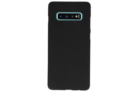 BAOHU Hoesje Geschikt voor de Samsung Galaxy S10 Plus - Backcover Color Telefoonhoesje - Zwart